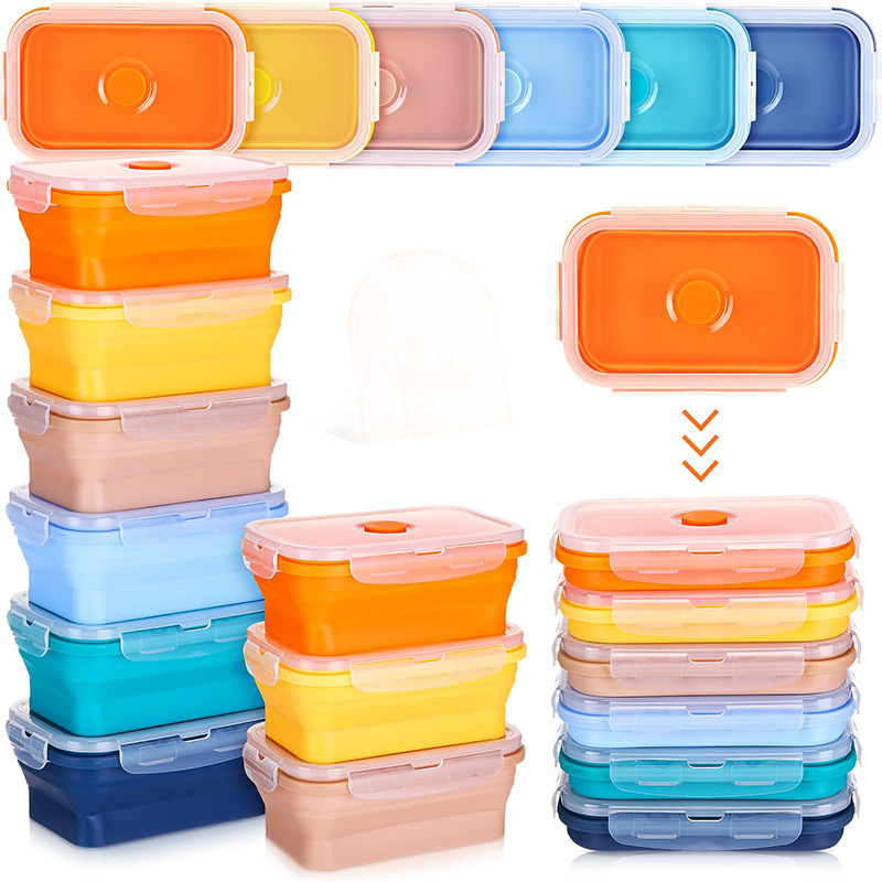 Meal Prep Tupperware - Katlanabilir Gıda Saklama Kapları Silikon yemek