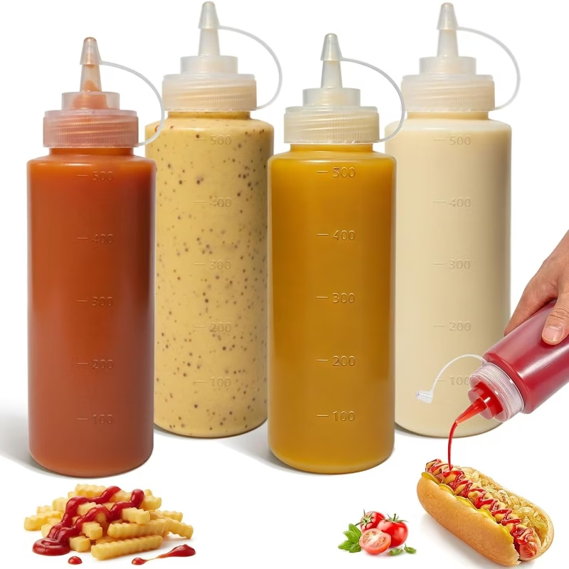 Sauce Squeeze Bottle - 500 ML Plastik Sivri Ağızlı Sıkmalı