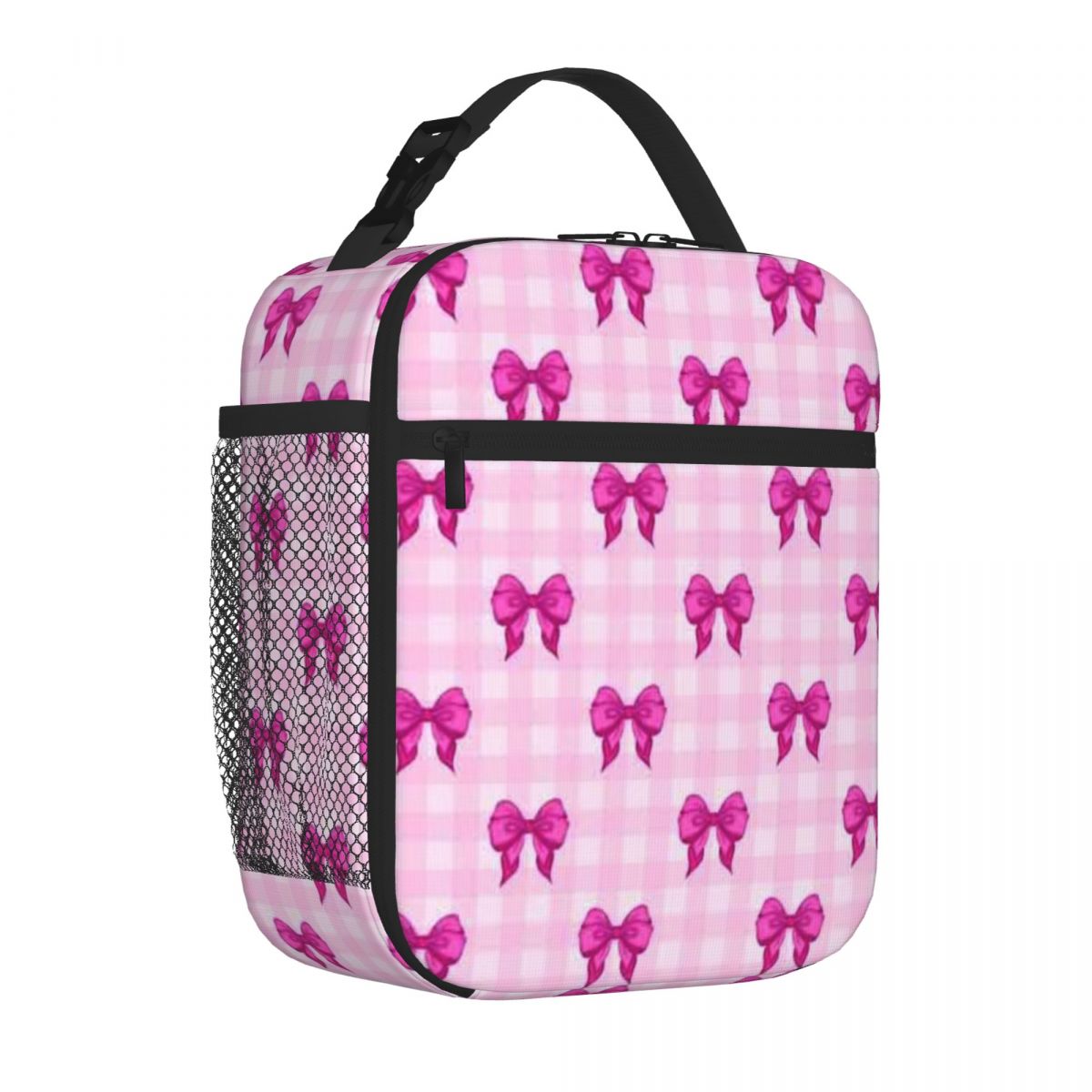 Meal Prep Fit - Çok Satan Pembe Koket Fiyonklu Gingham