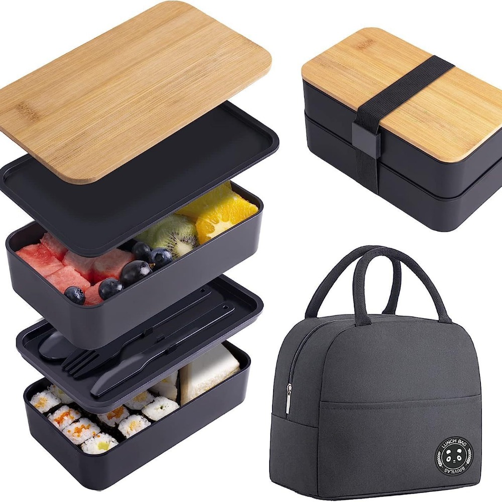 Meal Prep Tupperware - 1200ML bölünmüş yemek kabı piknik mikrodalga